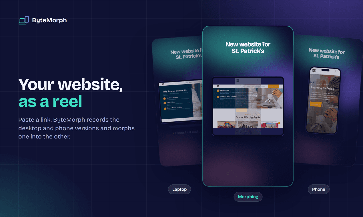 ByteMorph: turn your website into a reel image 4