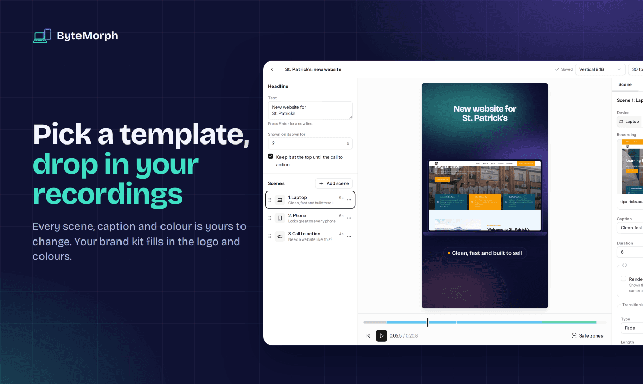 ByteMorph: turn your website into a reel image 2