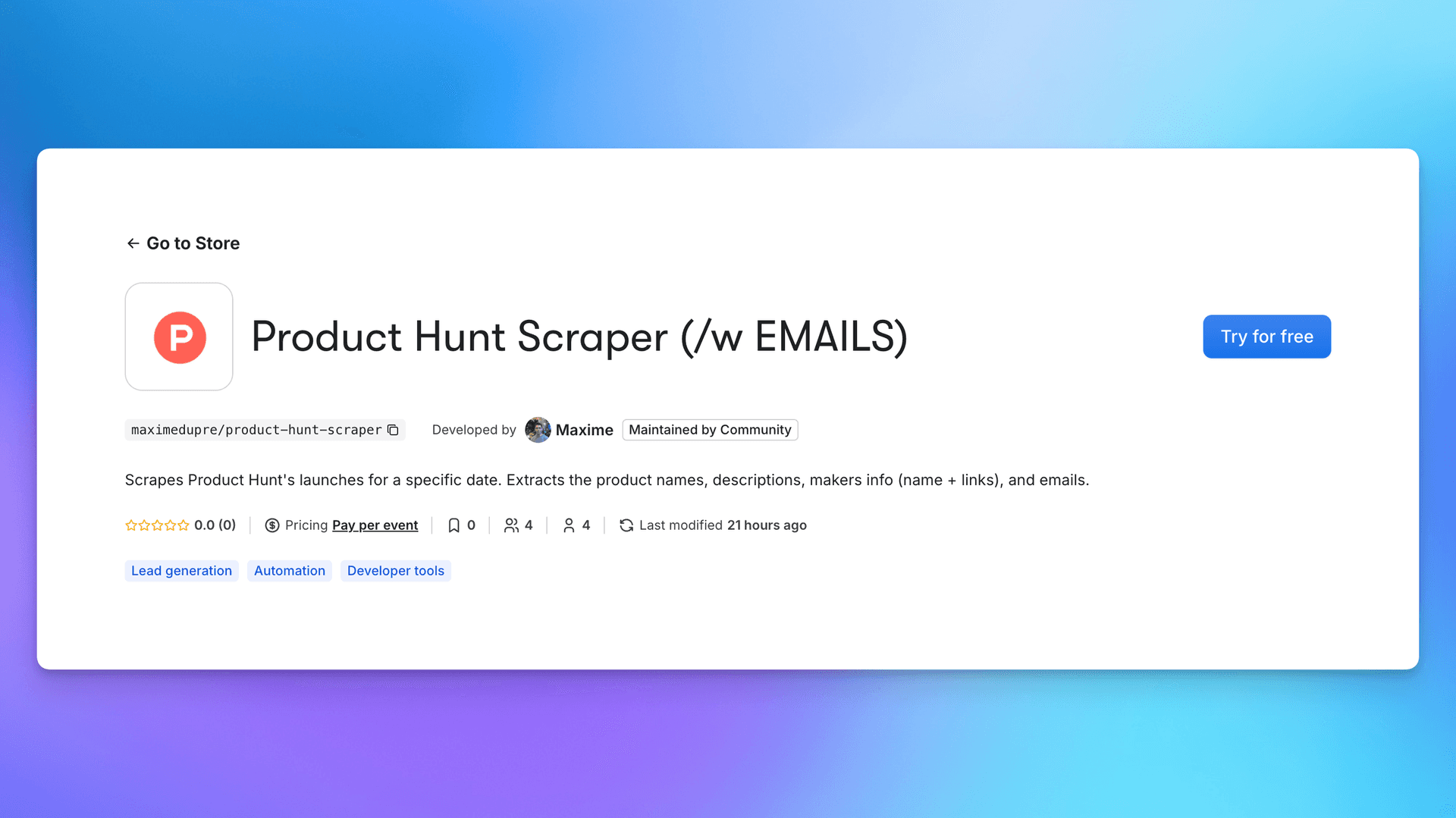 Product Hunt Scraper (/W Emails!) image 1