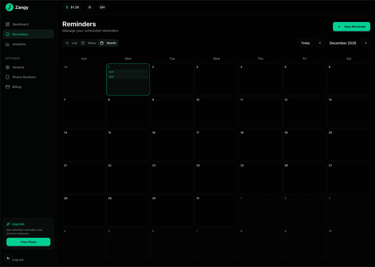 Zangy - AI Phone Reminder Platform image 2