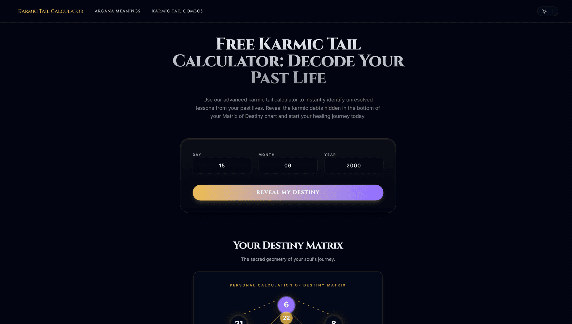 Karmic Tail Calculator image 1