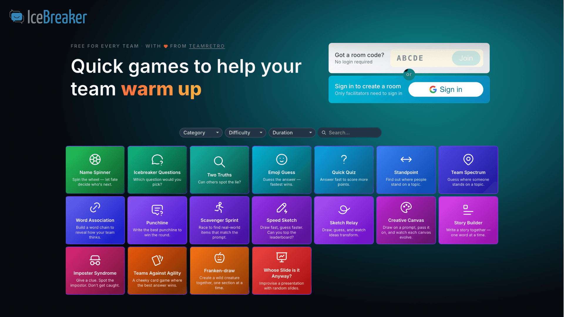 TeamRetro’s Icebreaker Tool image 2