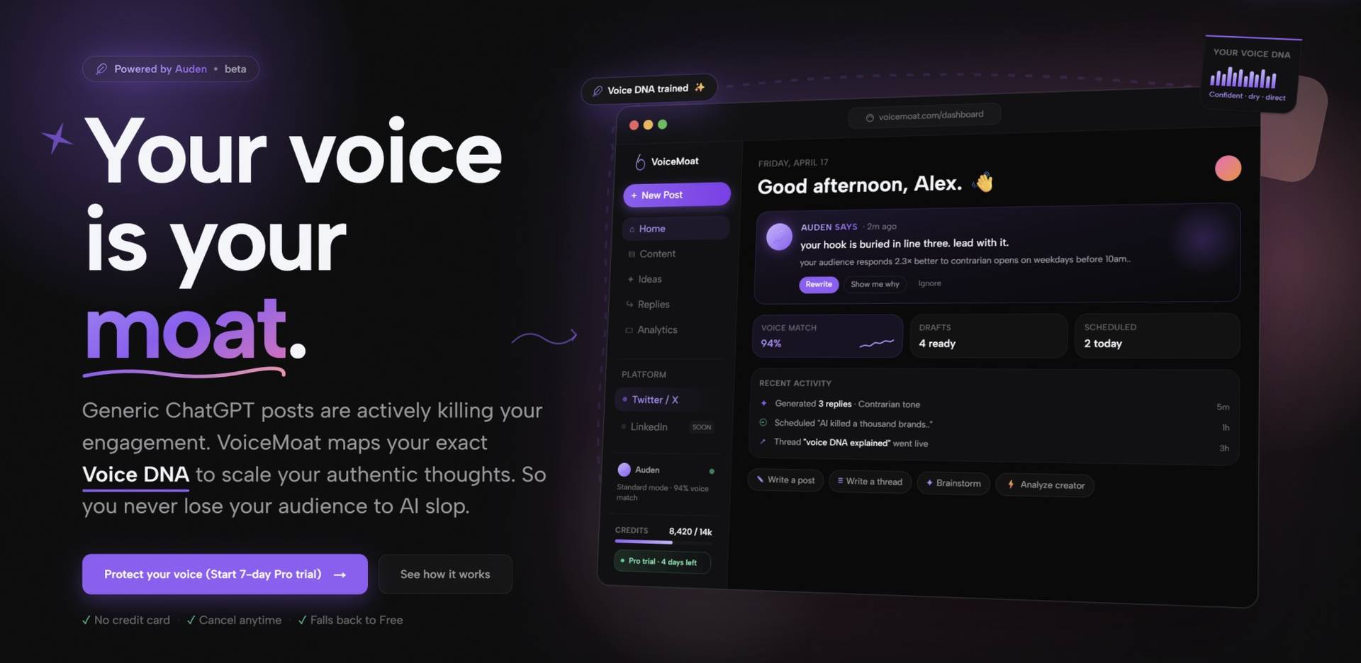 VoiceMoat: Your voice is your moat. image 2