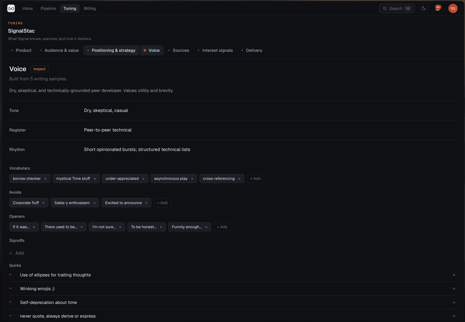 Signalstac — the public-presence inbox image 4