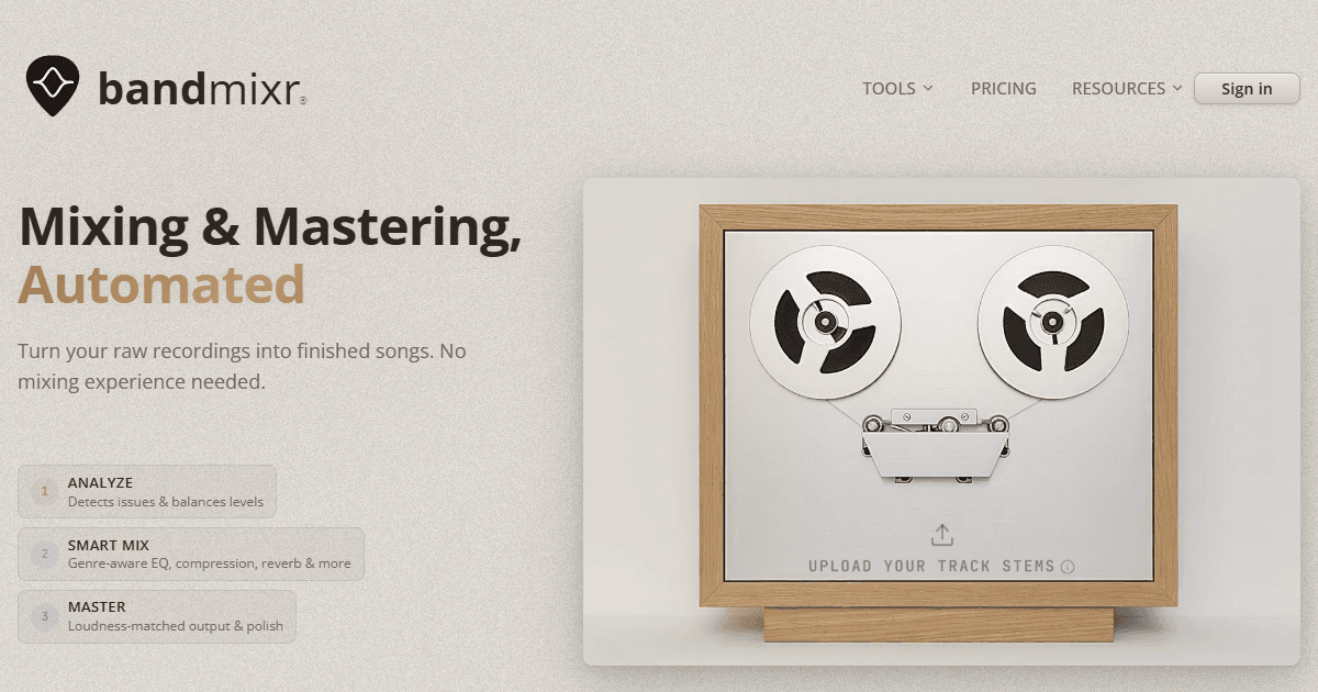 Bandmixr | AI Mixing & Mastering from Stems image 2