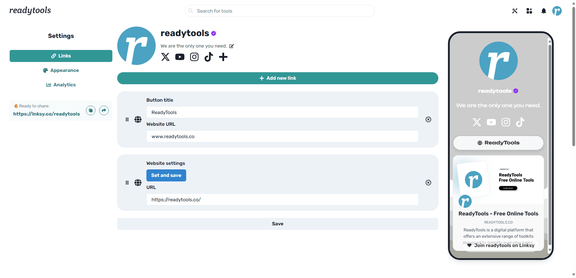 Linksy, the best link in bio image 2