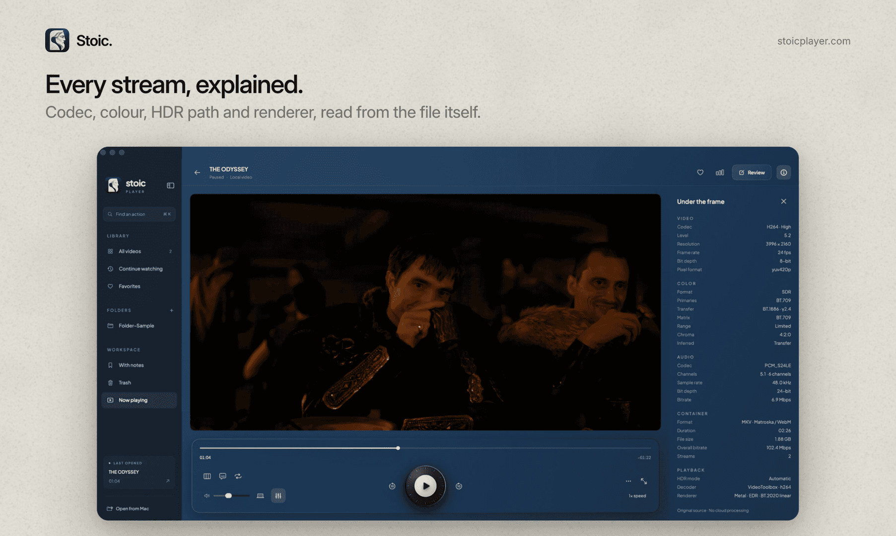 Stoic — The HDR video player for Mac image 3