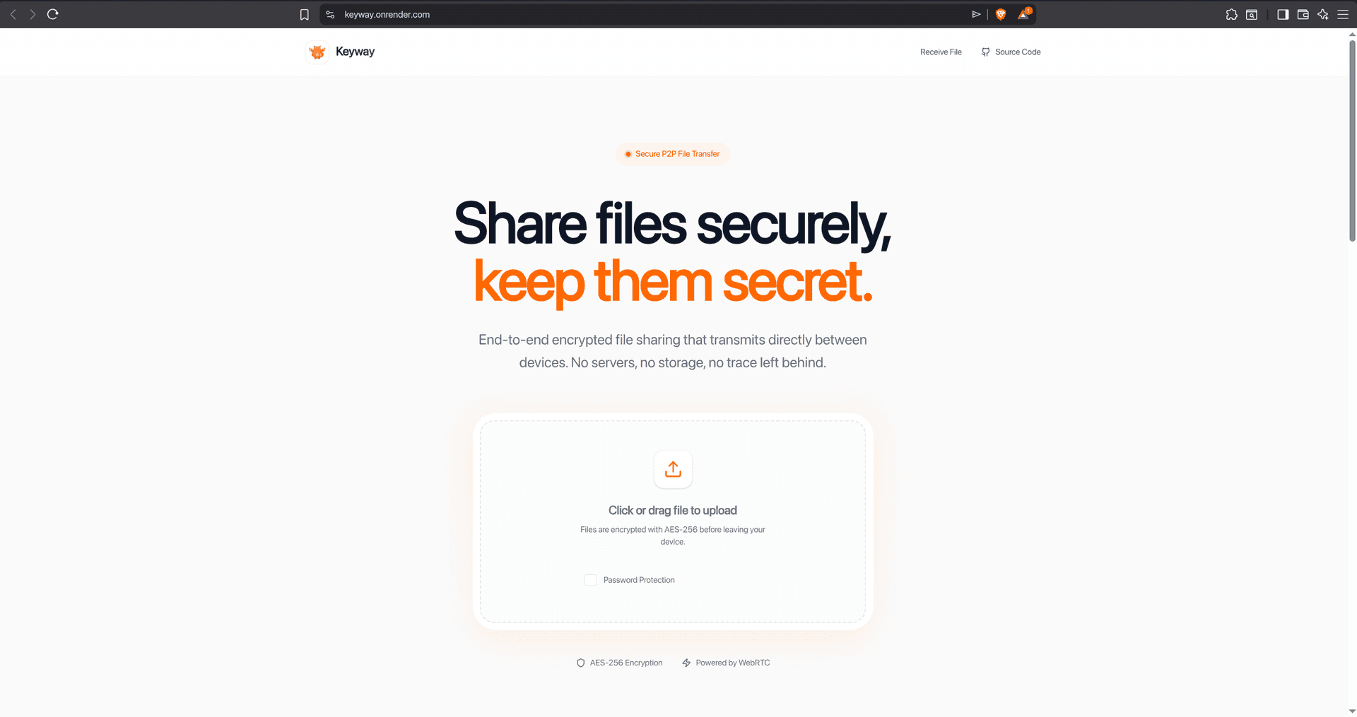 Keyway - Secure P2P File Sharing image 1