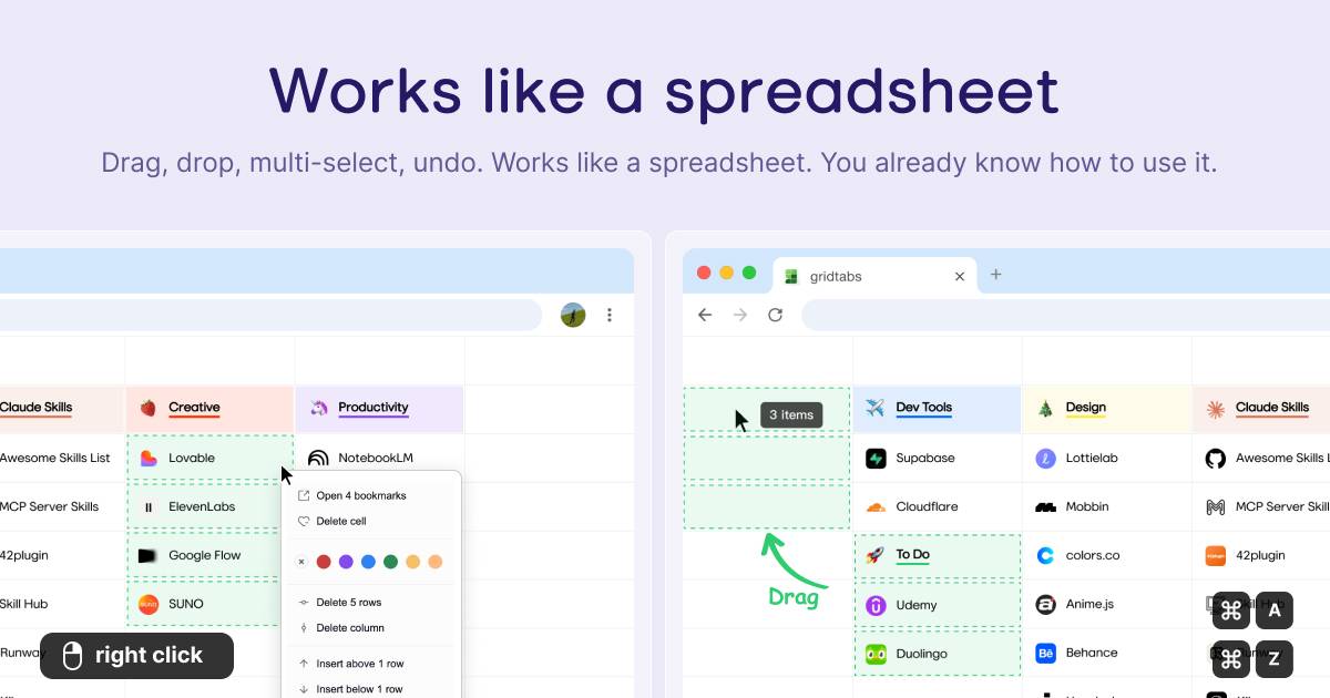 gridtabs - Spreadsheet Speed Dial image 5