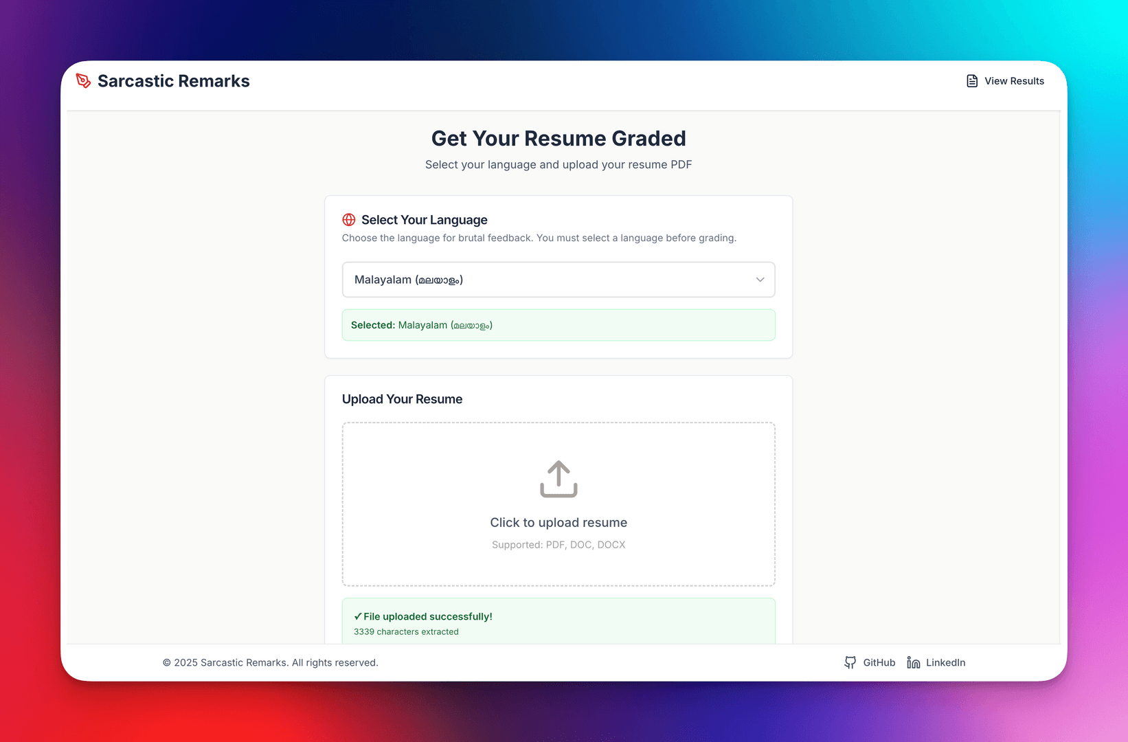 Sarcastic Remarks - AI Resume Critique Tool image 4