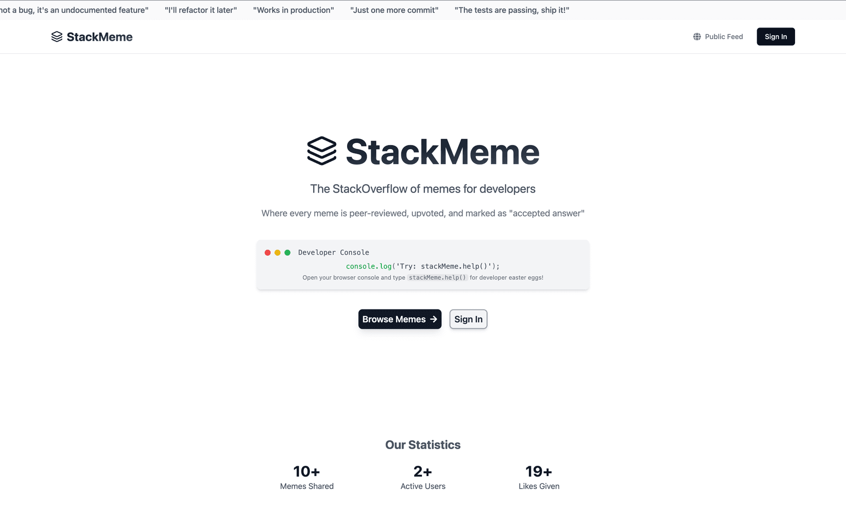 StackMeme - A Meme Space for Developers image 2