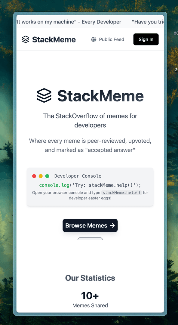 StackMeme - A Meme Space for Developers image 1