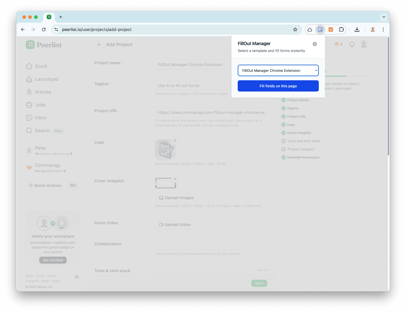 FillOut Manager Chrome Extension image 3