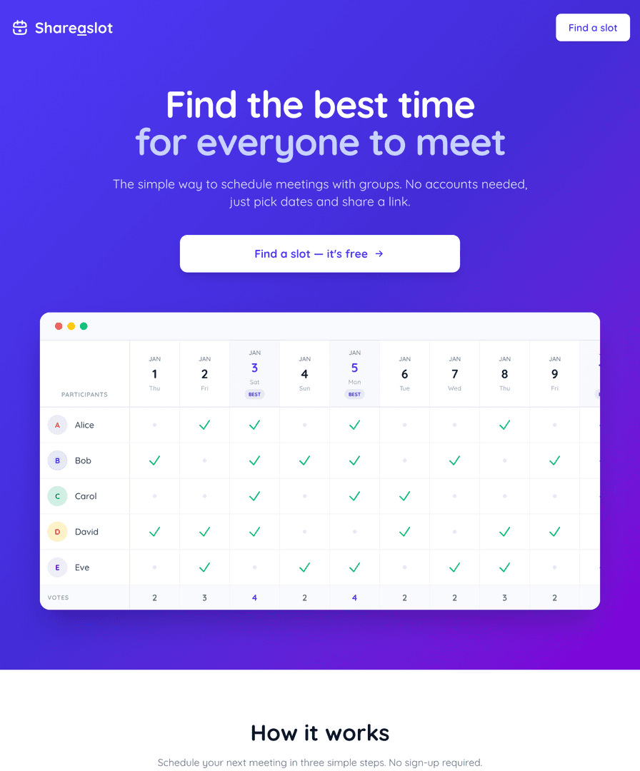 Share a slot - the perfect time for everyone image 2