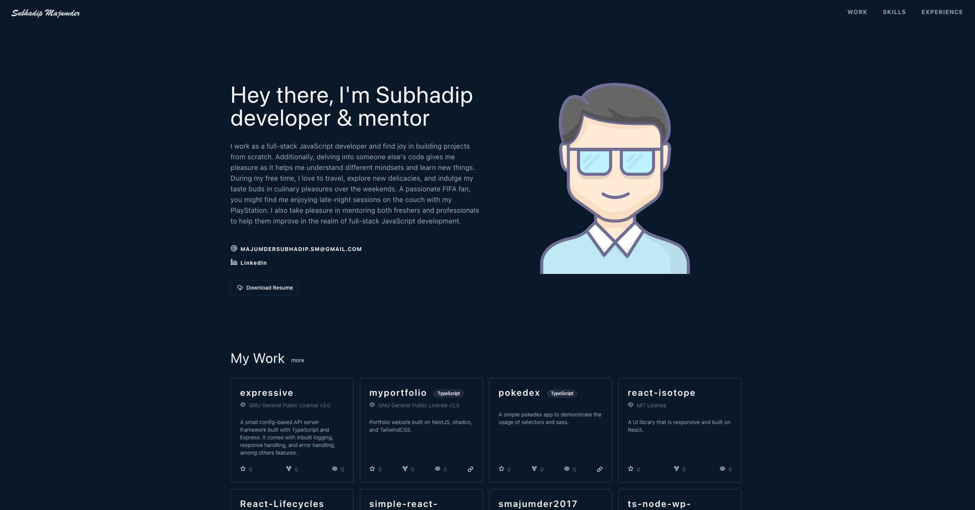 Personal Portfolio - Subhadip Majumder