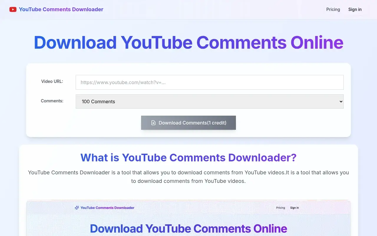 YouTube Comments Downloader image 1