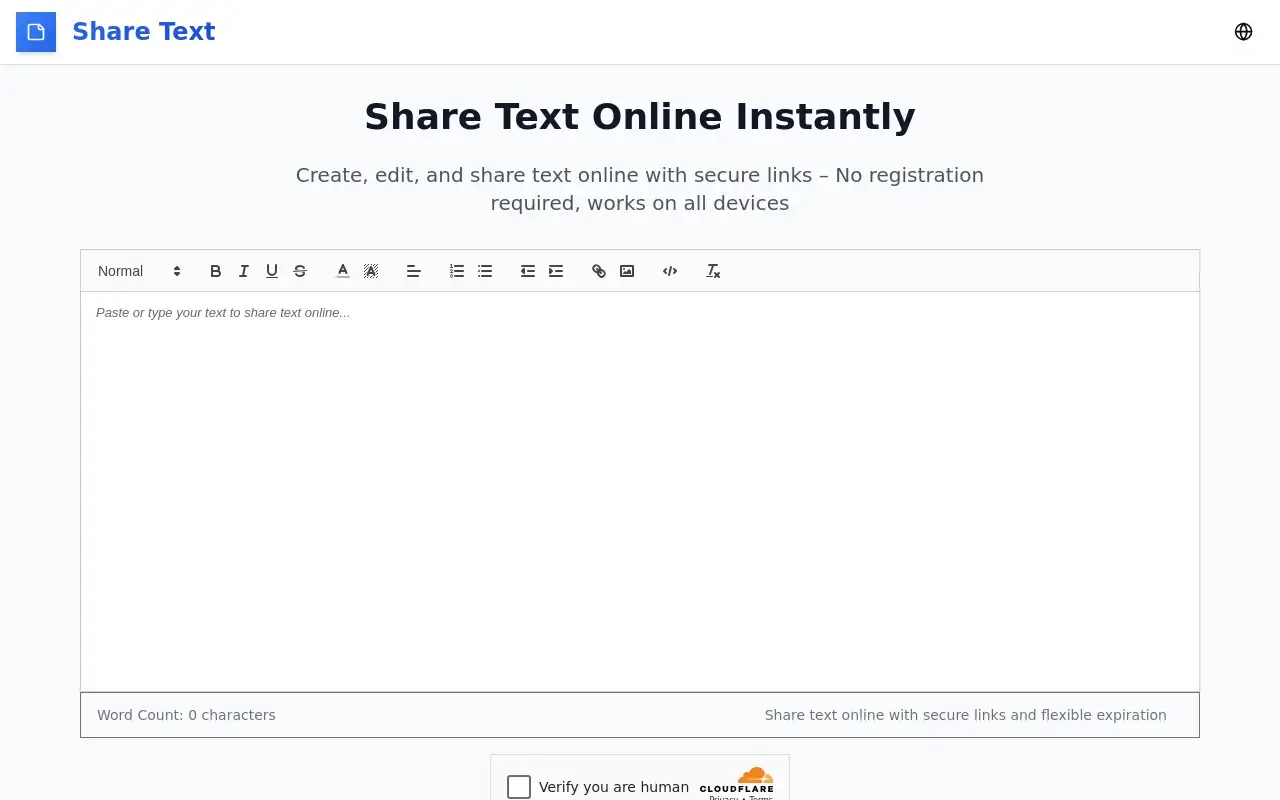 Share Text Online With Link and QR Code image 1