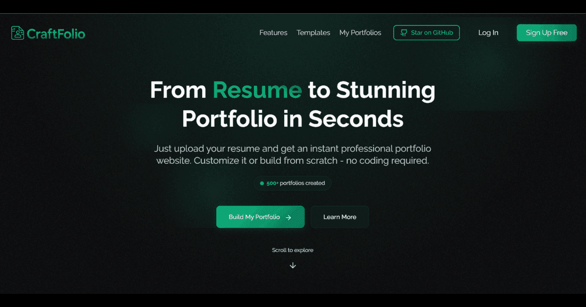 CraftFolio – Resume to Portfolio in Seconds image 2