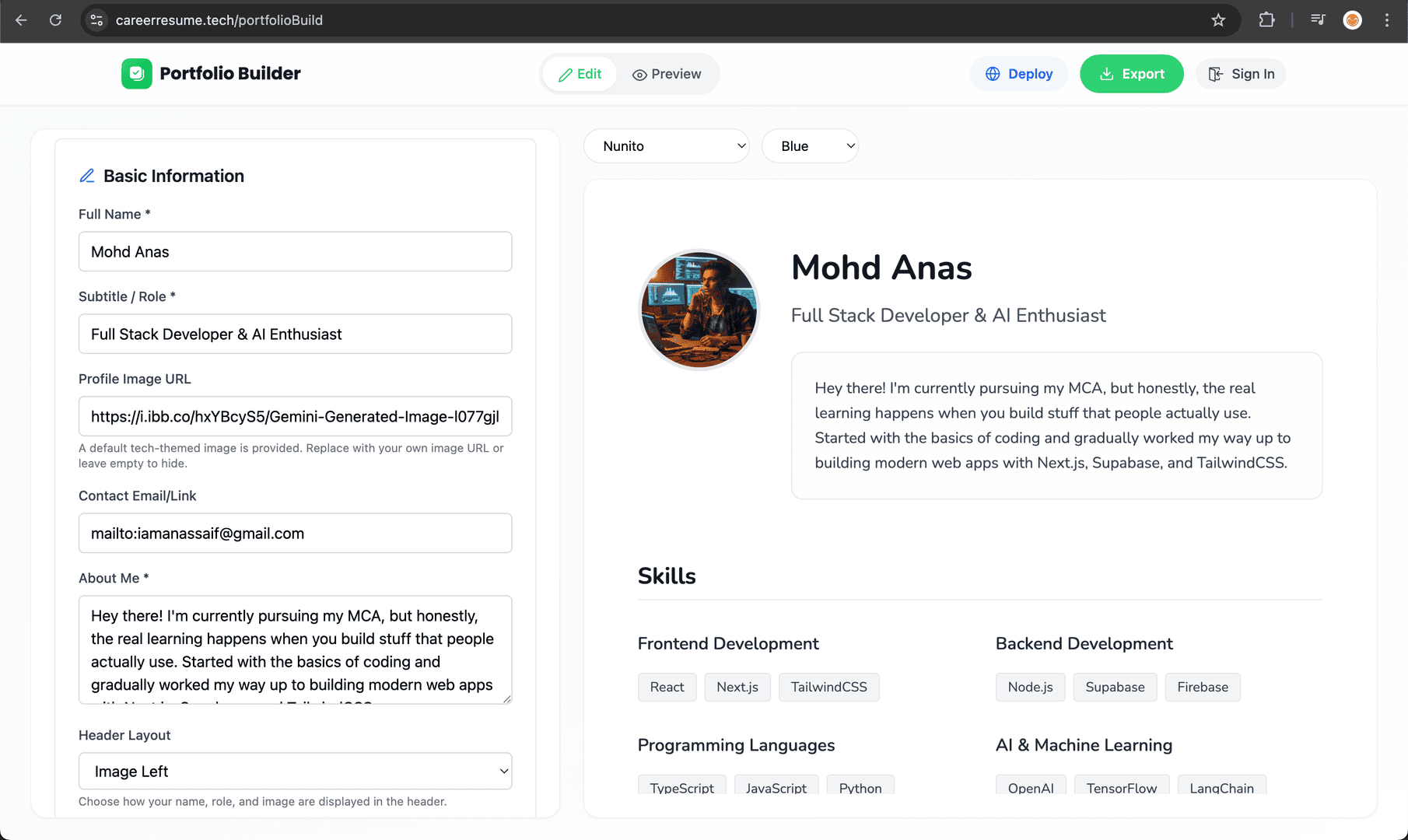 Resume & Portfolio Builder image 3