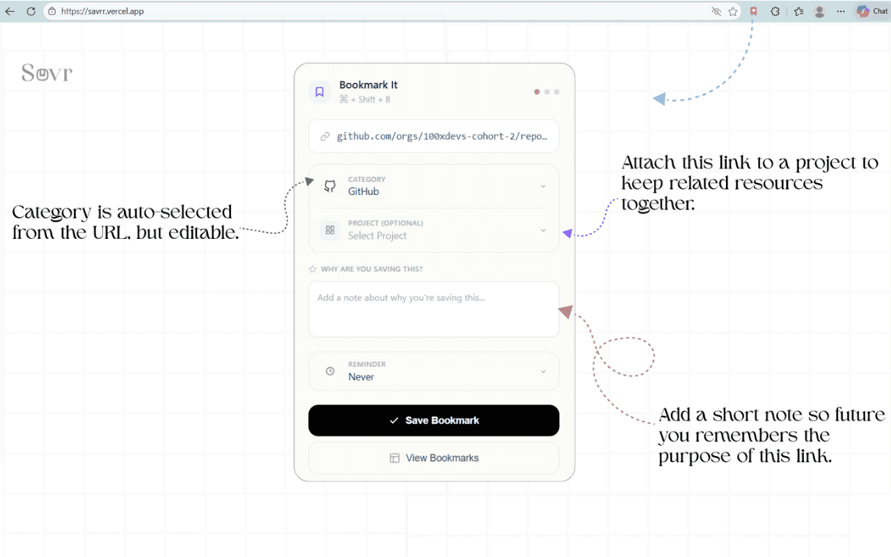 Savr — Save links. Remember why. image 1