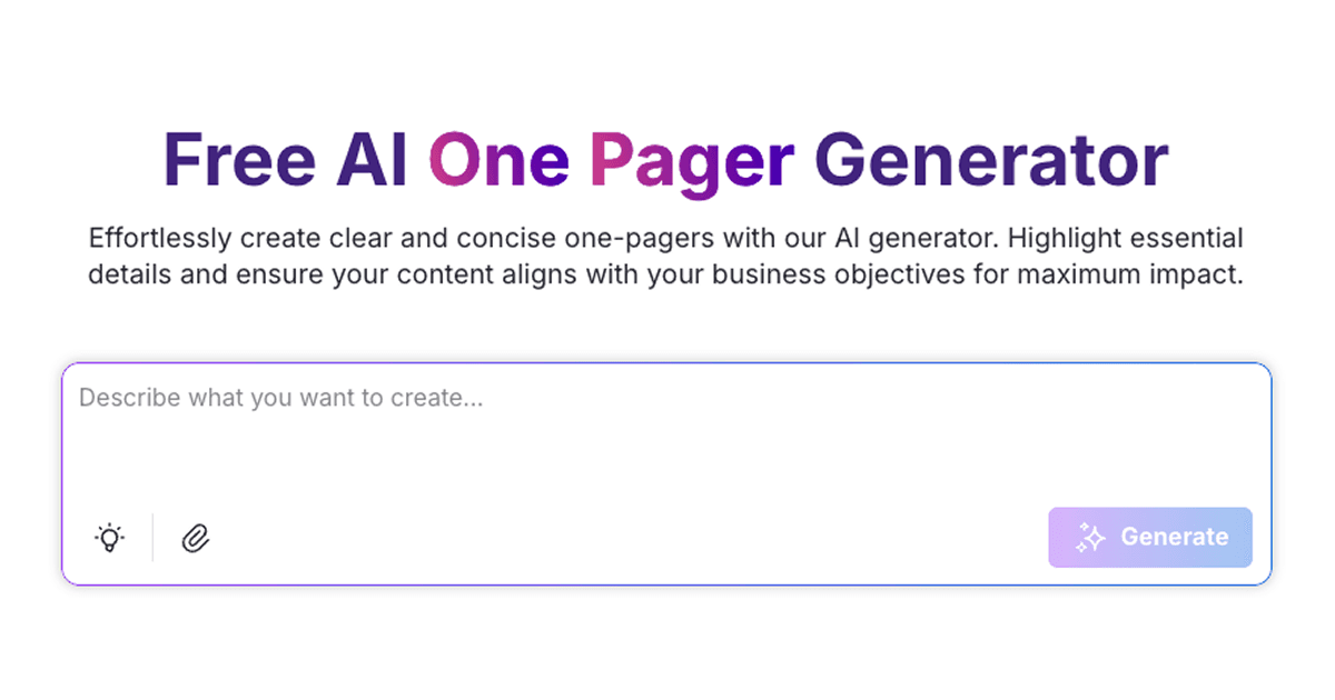AI One Pager Generator image 1