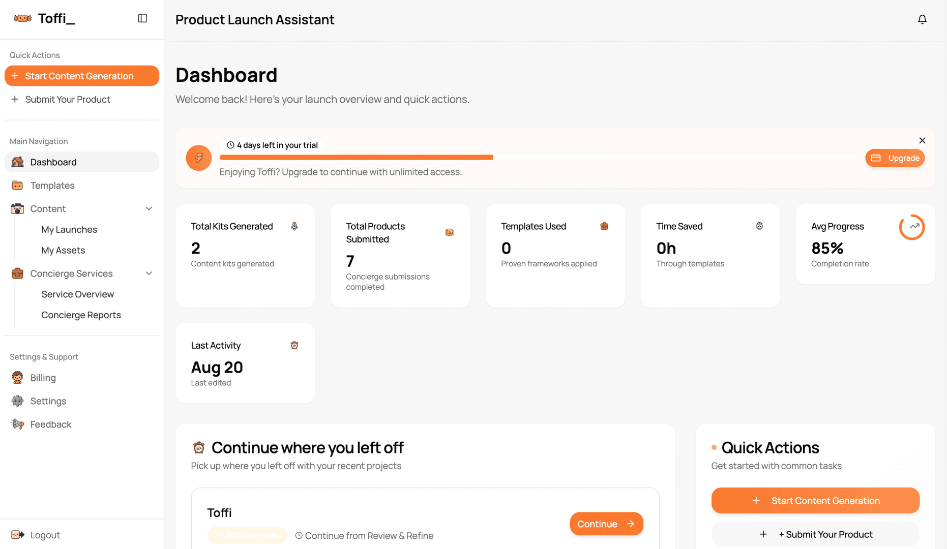 Toffi – Launch assistant image 1