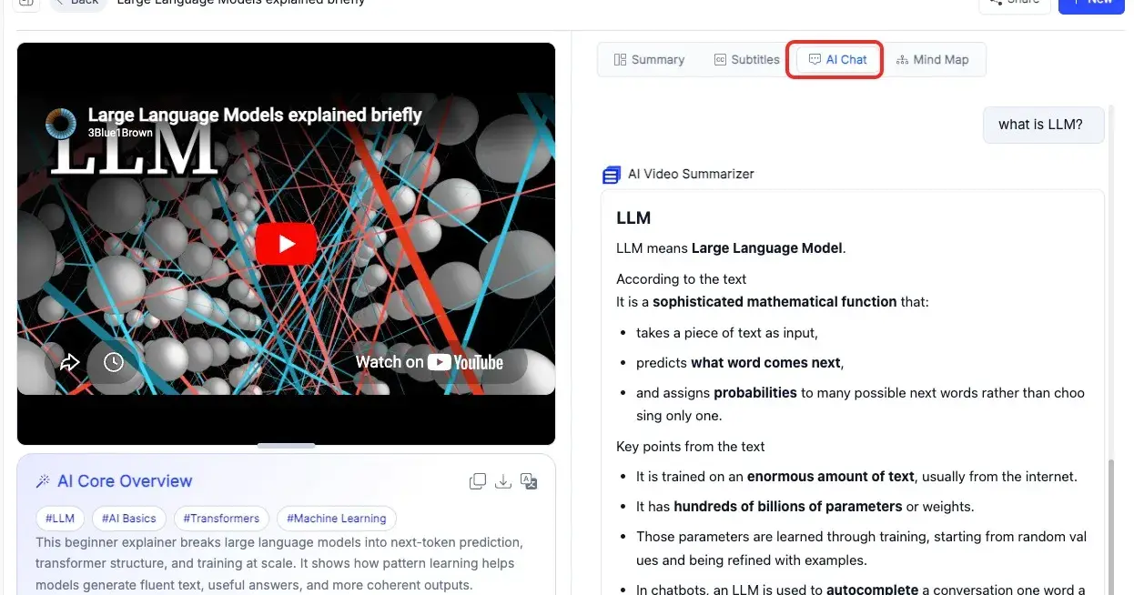 Stuck on a Concept? AI Chat Lets You Instantly Demystify Any YouTube Video