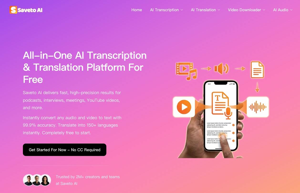 Saveto AI: AI Video Transcriber and Summarize image 1
