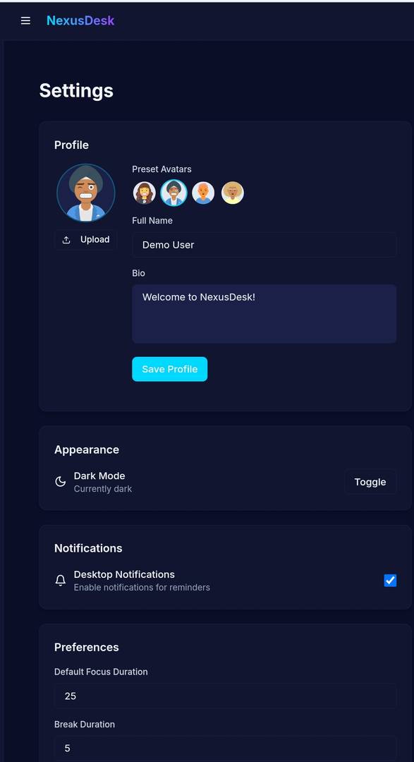 NexusDesk — Premium Productivity Desktop Web image 1