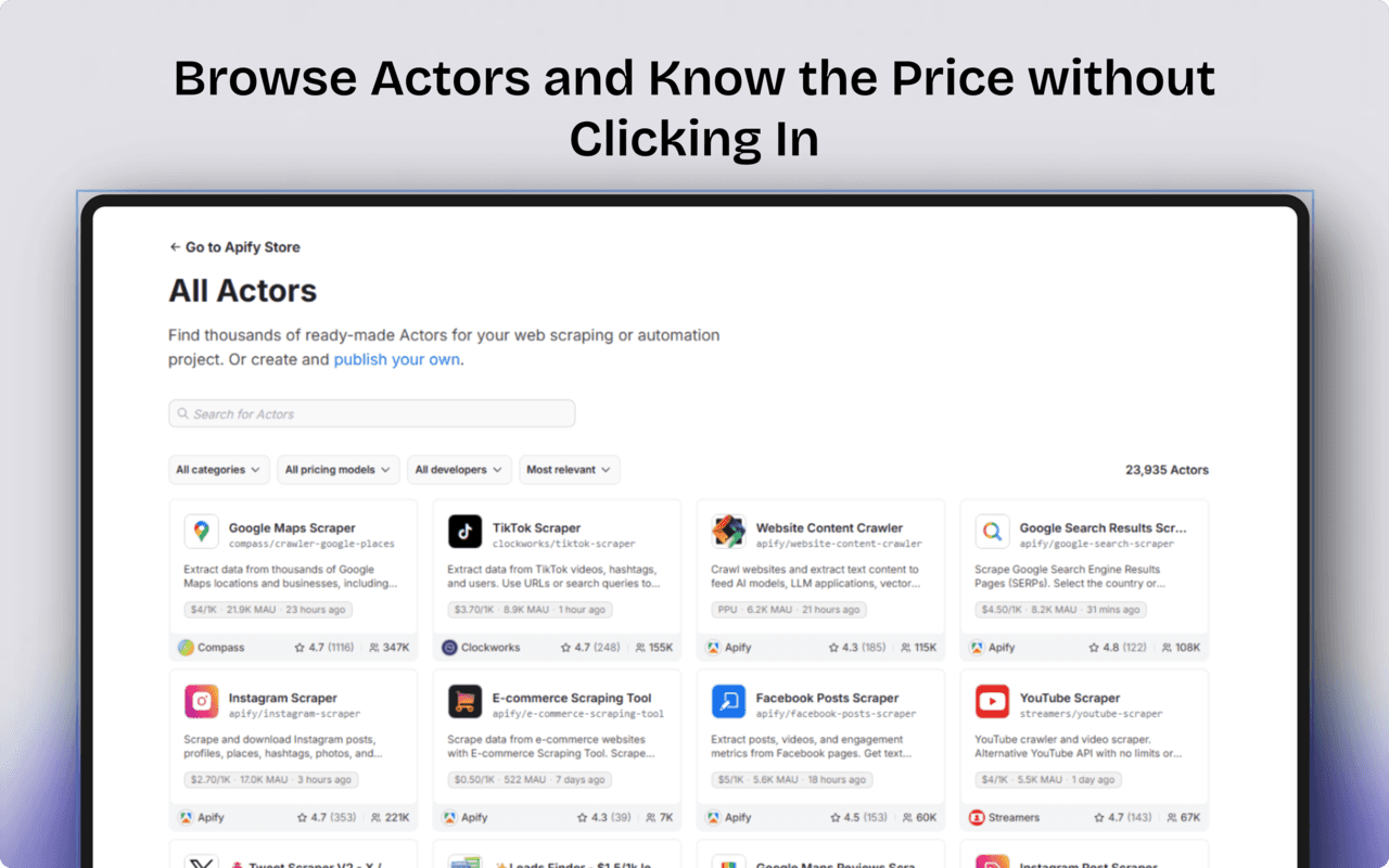 Apify Stats by ParseBird image 1