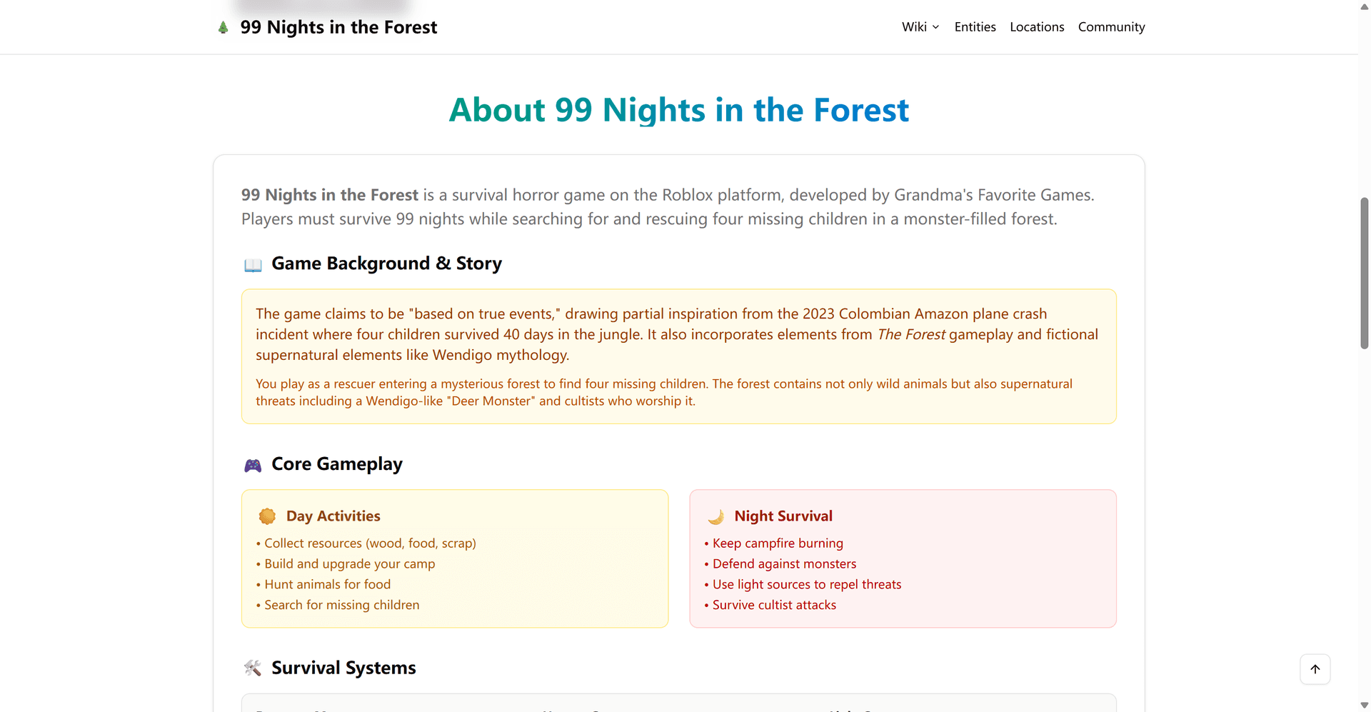 99 Nights in the Forest Wiki image 2