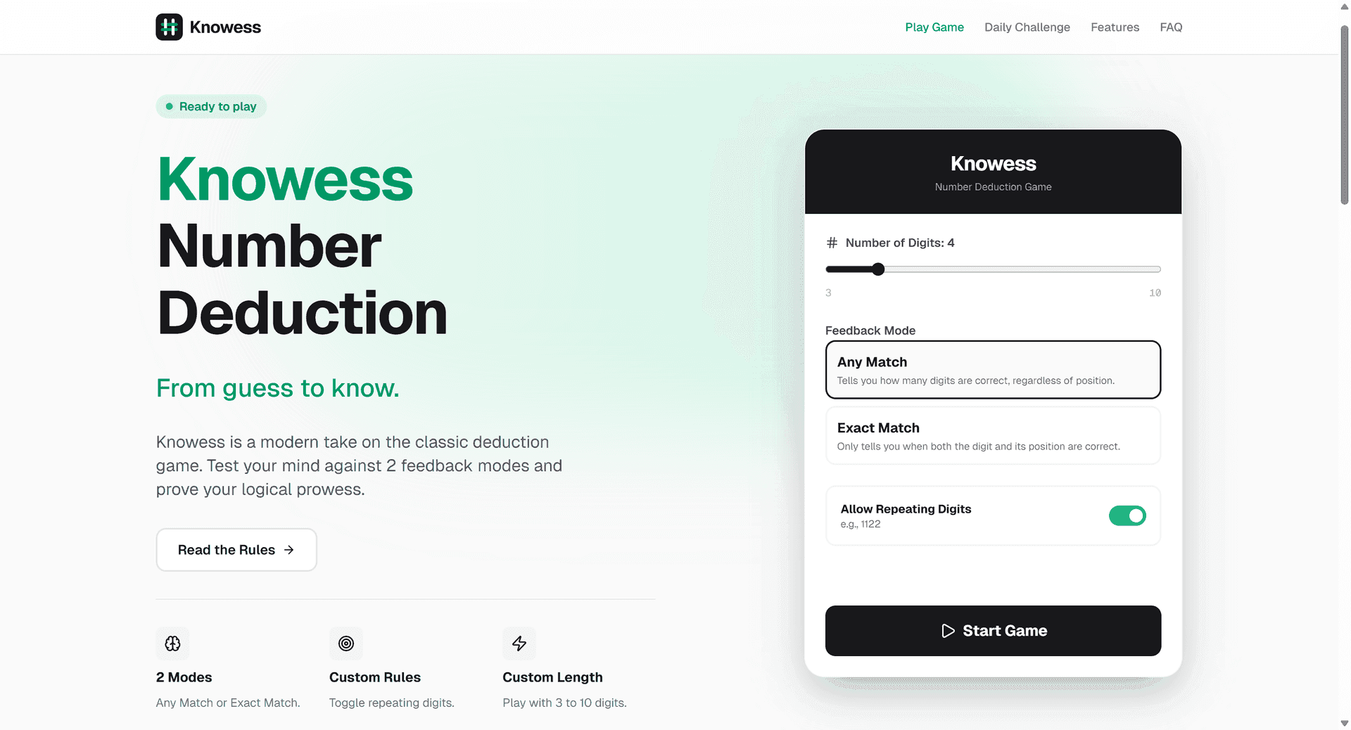 Knowess - Number Deduction Game image 1