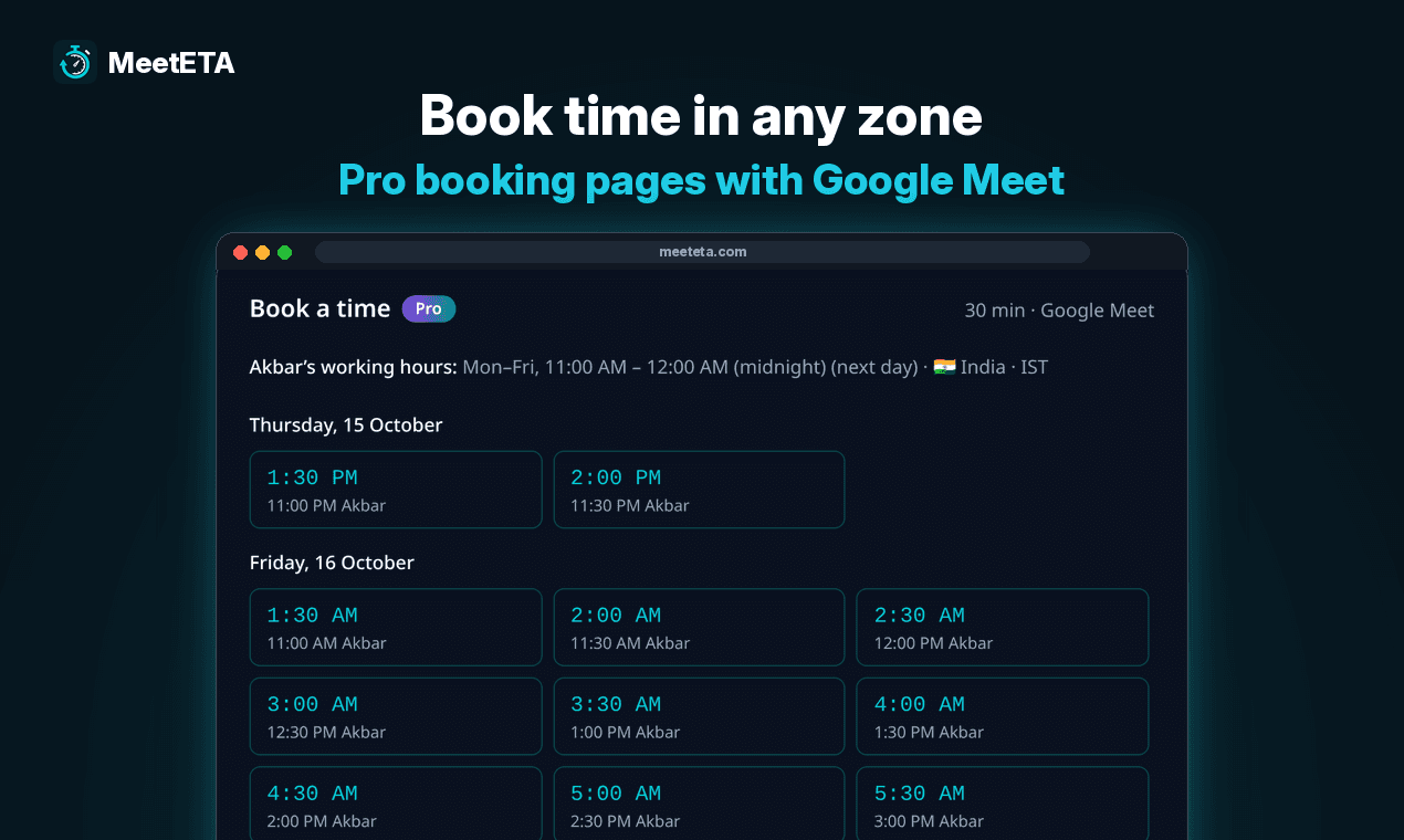 MeetETA: Natural Language Time Zone Converter image 4