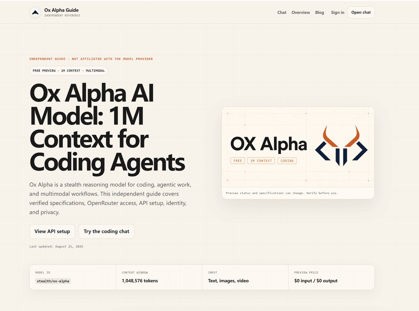 Ox Alpha Guide image 1