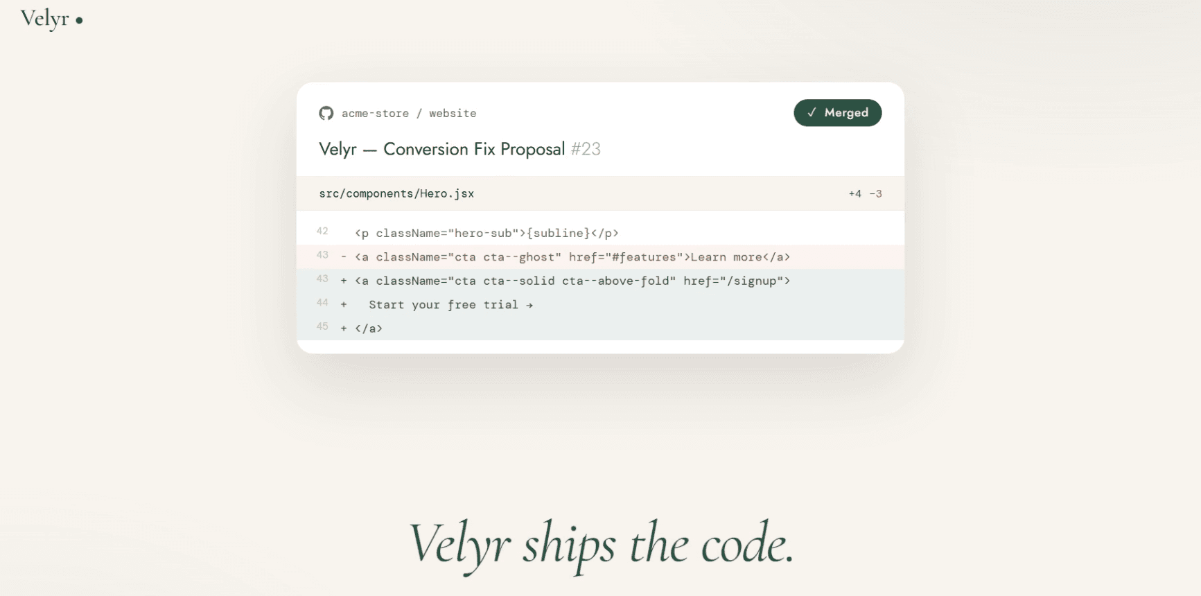 Velyr — Ship a Conversion Fix Every Week image 5