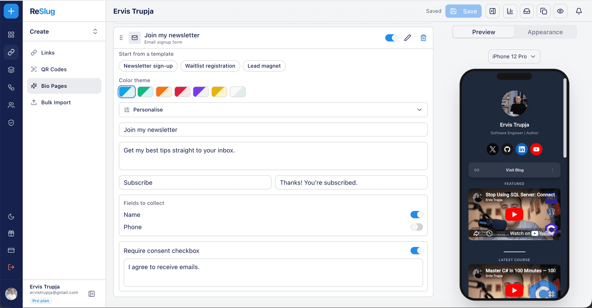 ReSlug: link management, no free-tier traps image 4