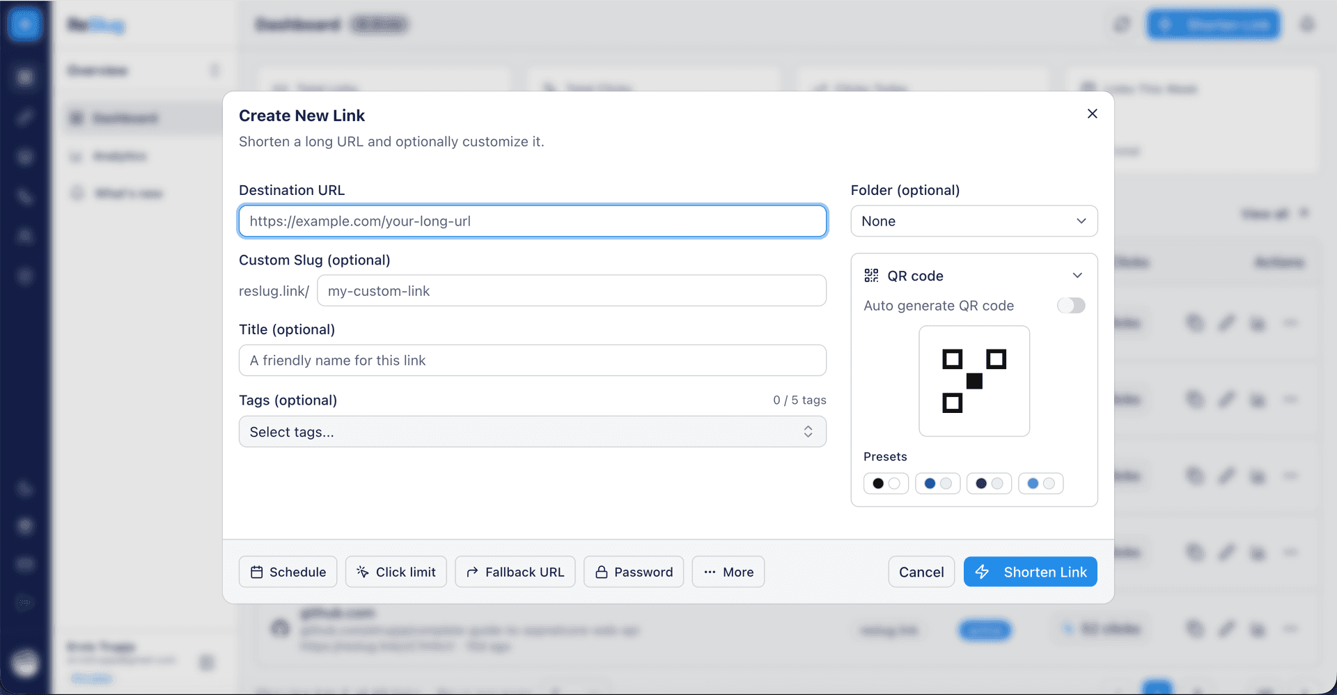ReSlug: link management, no free-tier traps image 1