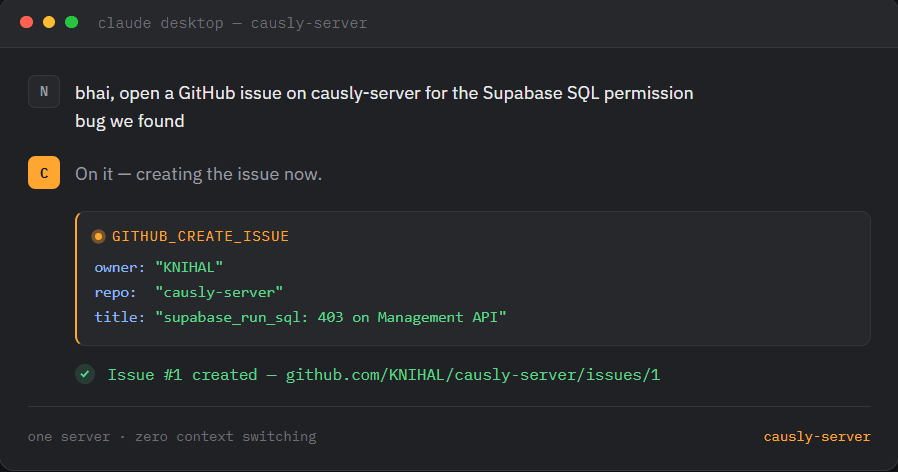 Causly Server: Unified MCP for Full Stack Dev image 2