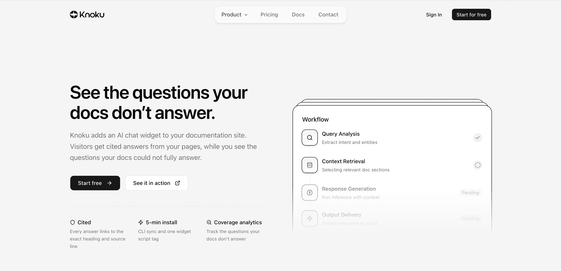Knoku — AI answers for your documentation image 1
