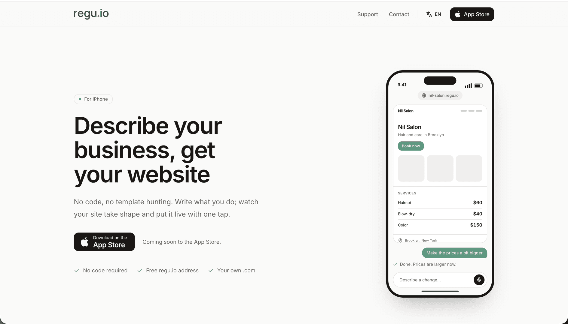 ‎Regu - AI Website Builder App - App Store image 1
