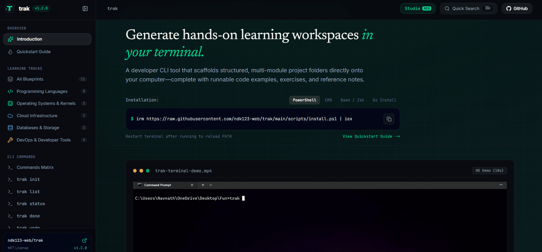 TRAK — Developer Learning Workspace image 2