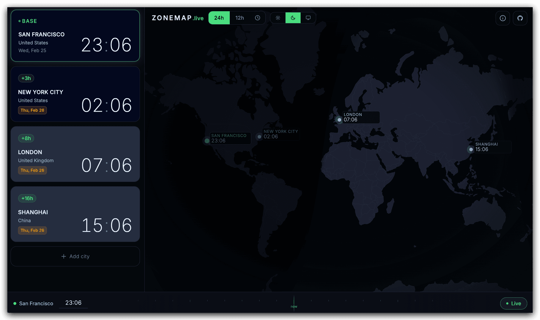 ZoneMap - World Clock and Time Zone Converter image 2