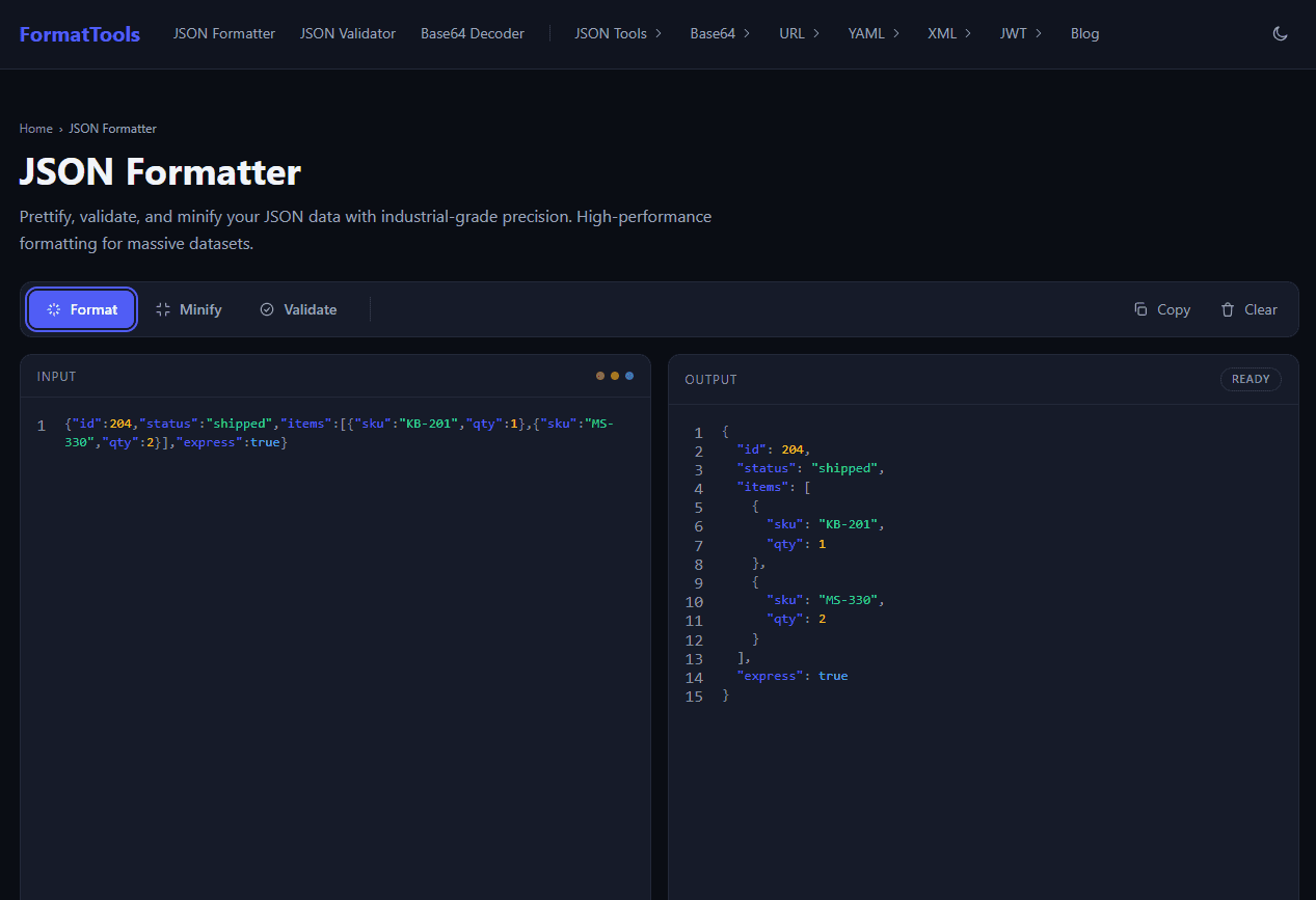 FormatTools Fast, Private Developer Utilities image 3