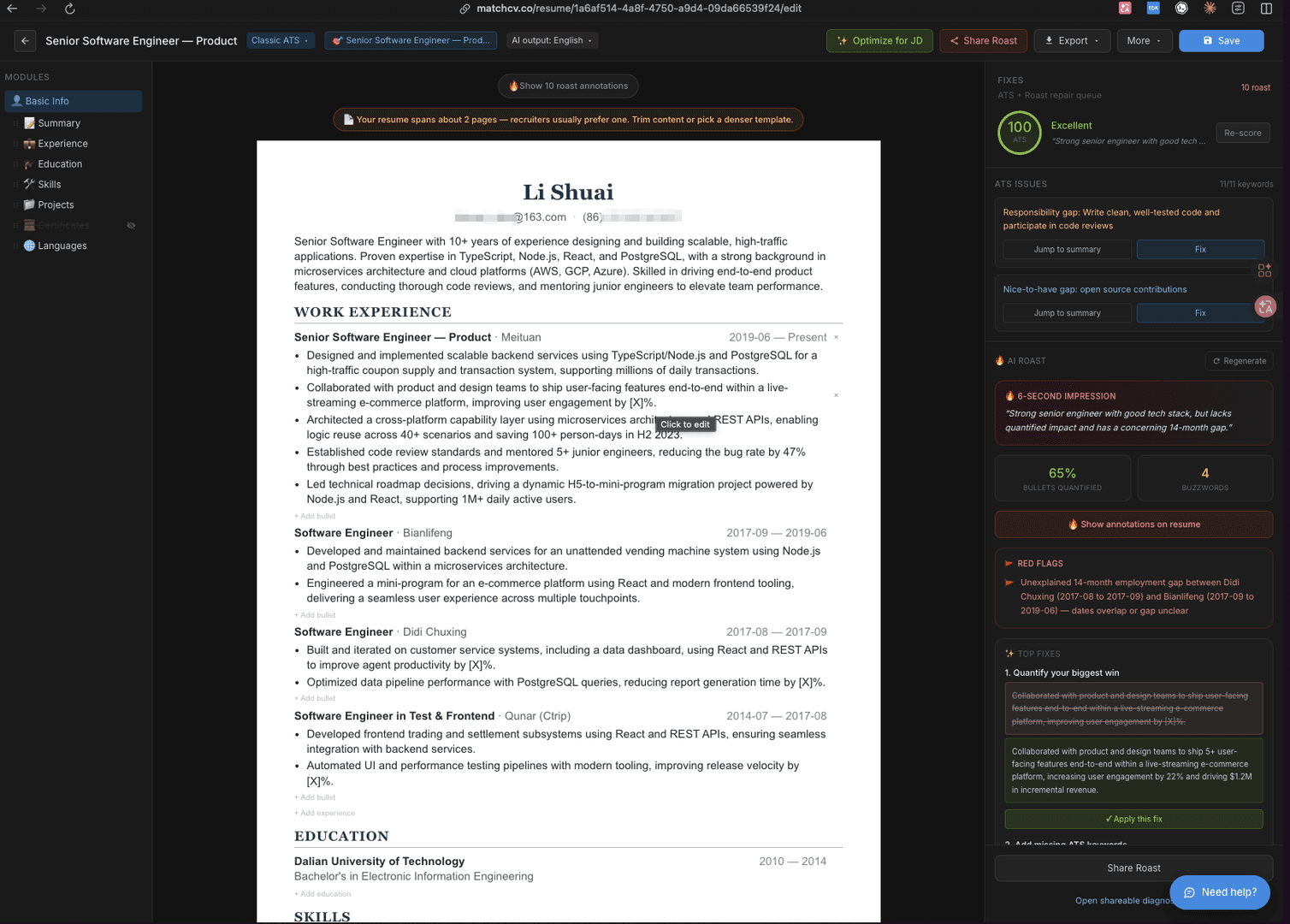 MatchCV : AI Resume Tailor image 4