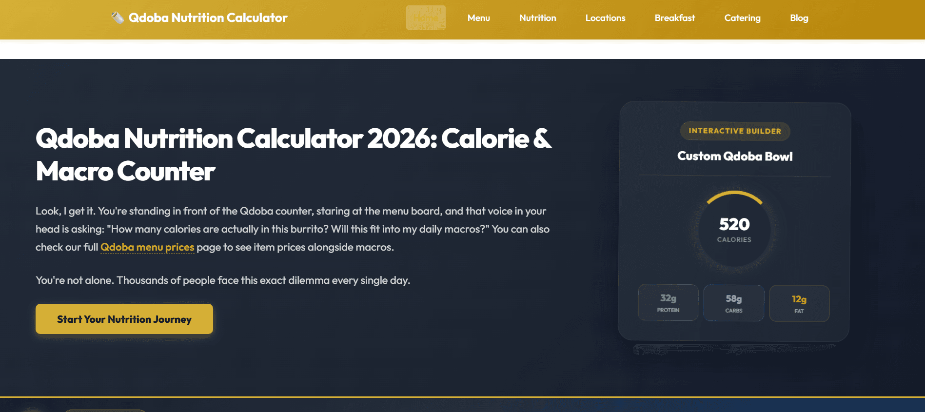Qdoba Nutrition Calculator image 1