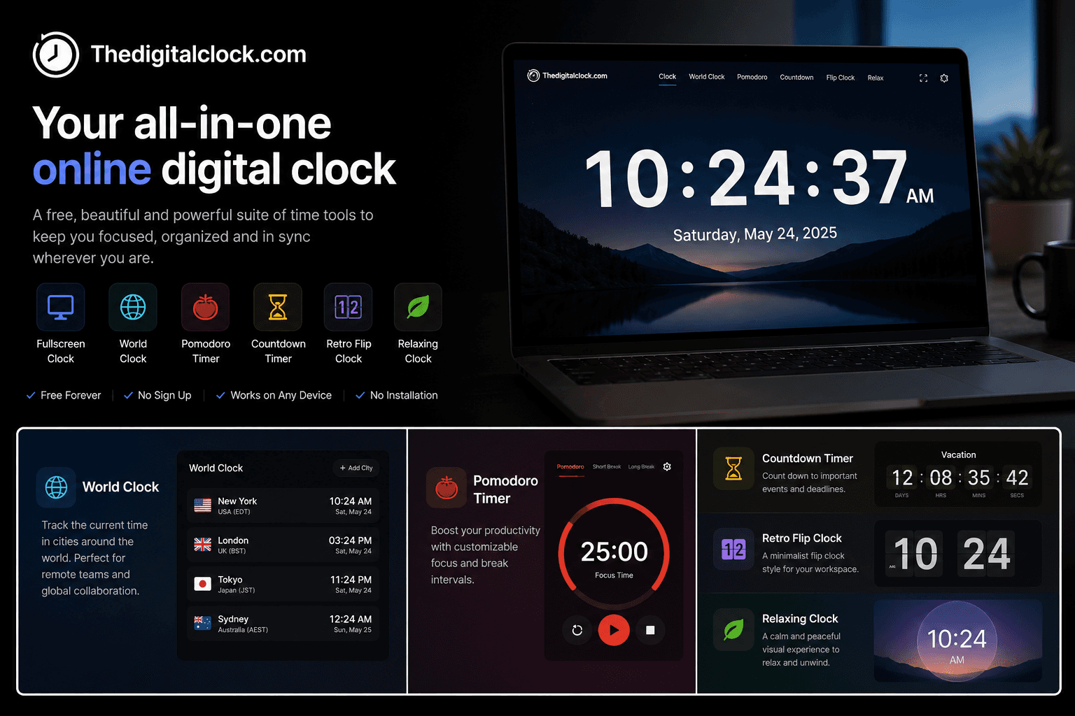 The Digital Clock - Free Online Clock image 2