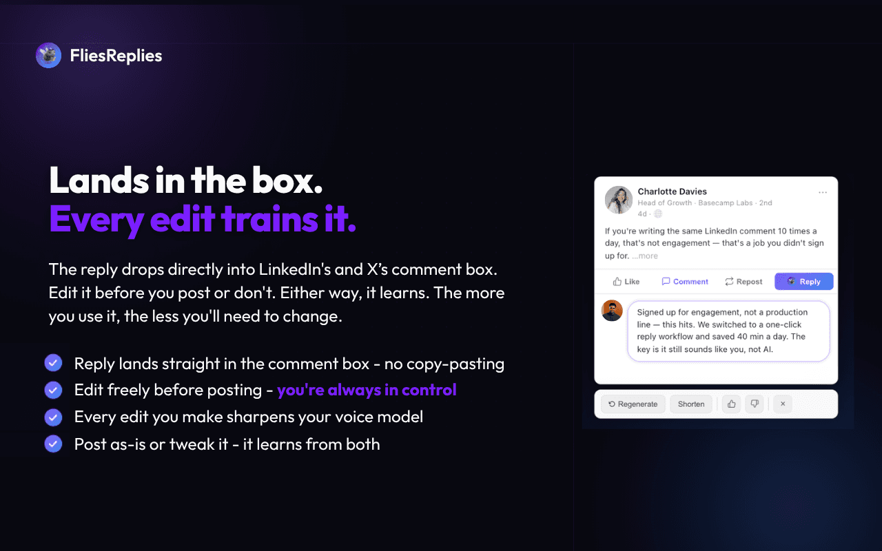FliesReplies - AI Reply Tool for LinkedIn & X image 3