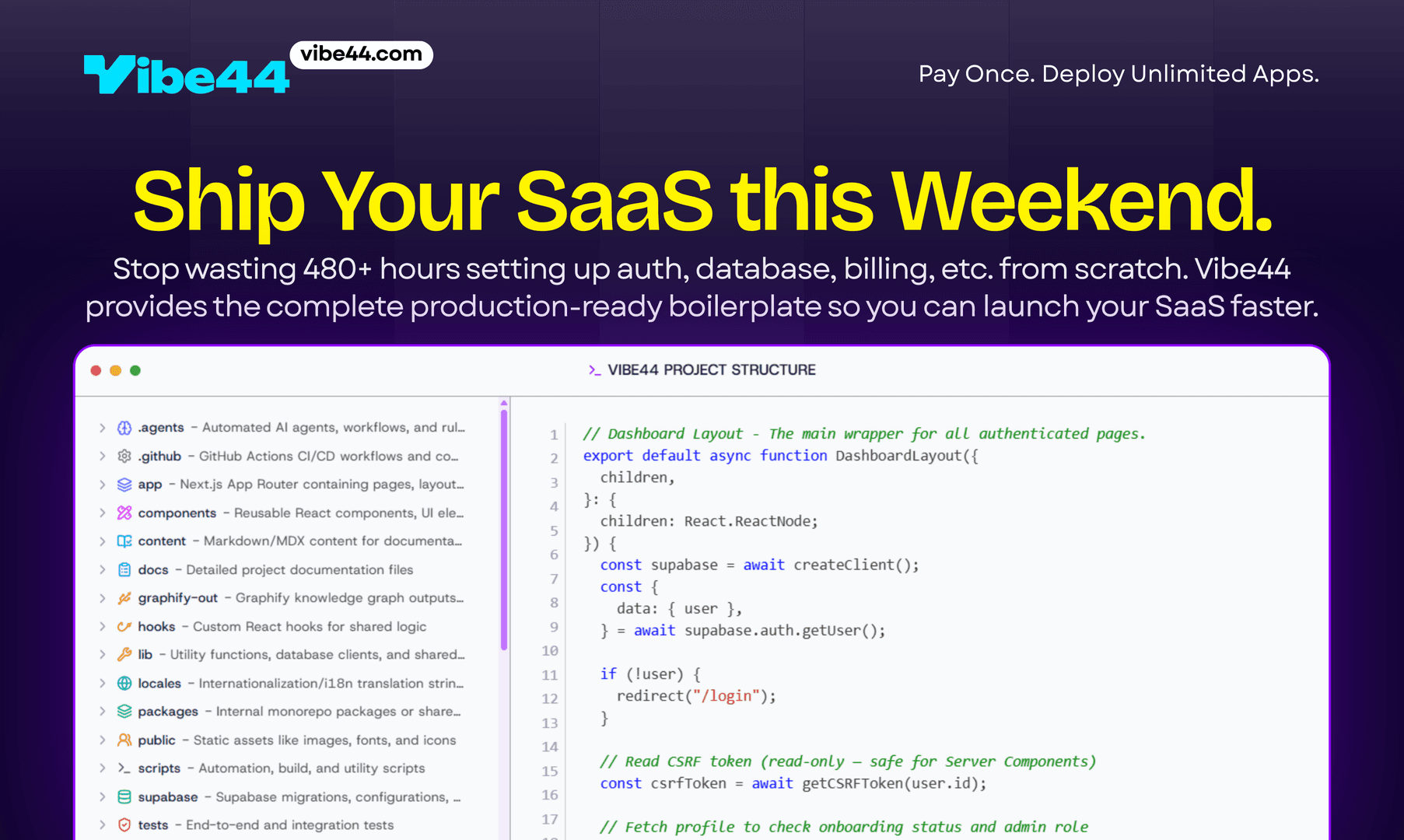 Vibe44 - Ship Your AI SaaS in Days image 1