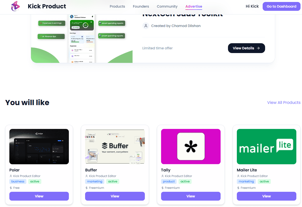 Kick Product - Launch Your SaaS in Minutes image 1