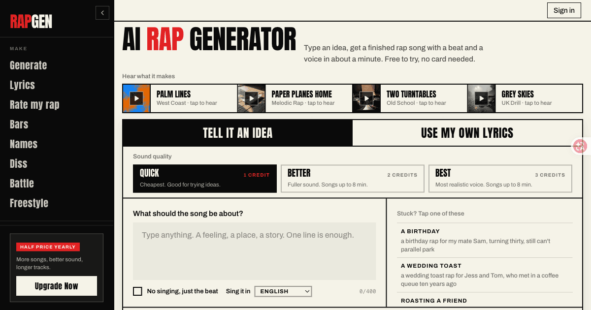 AI rap generator image 1